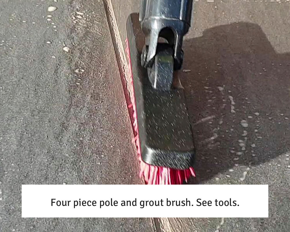 Four piece pole and grout brush