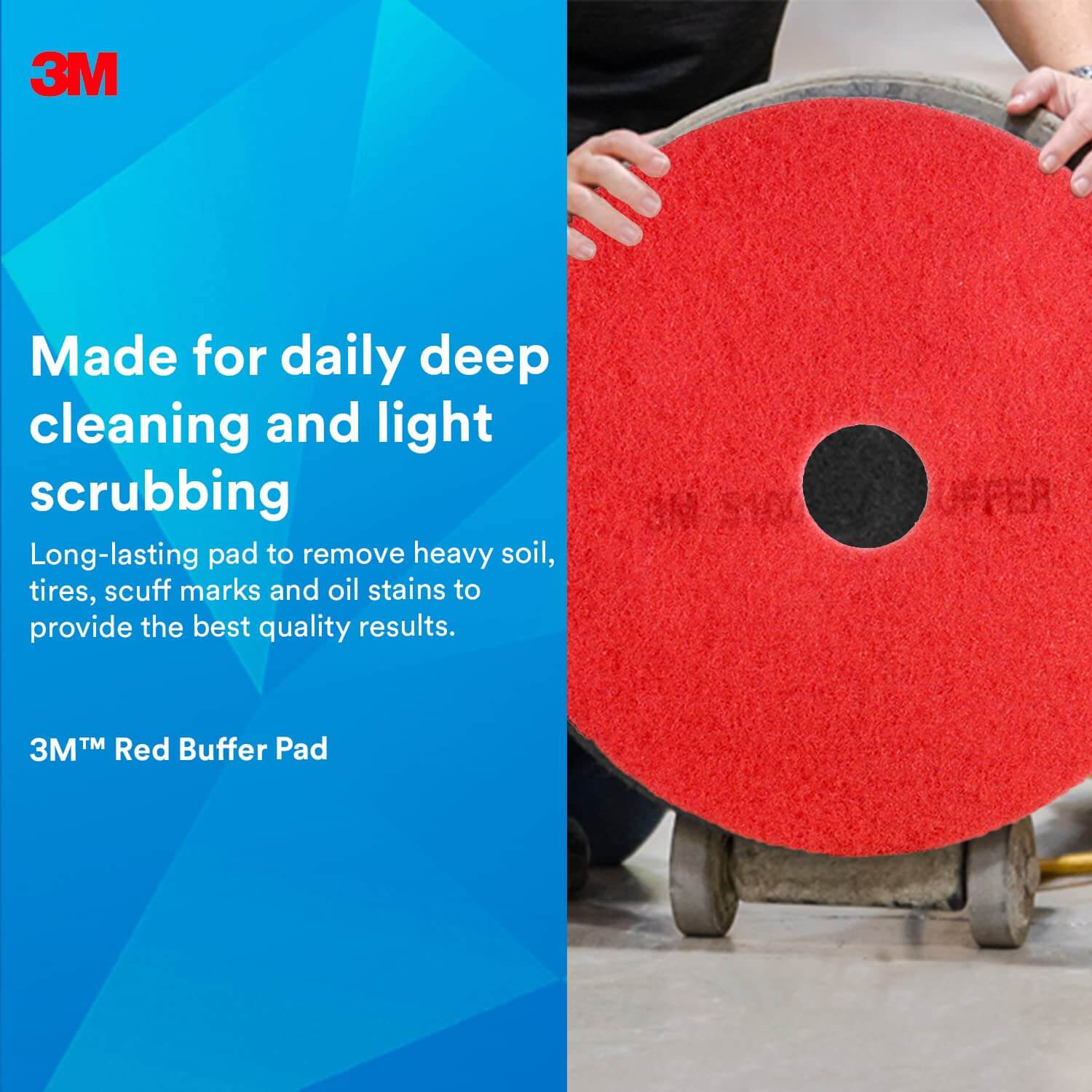 3M Black Buffer Pad 5100 17in 5 per Case 3