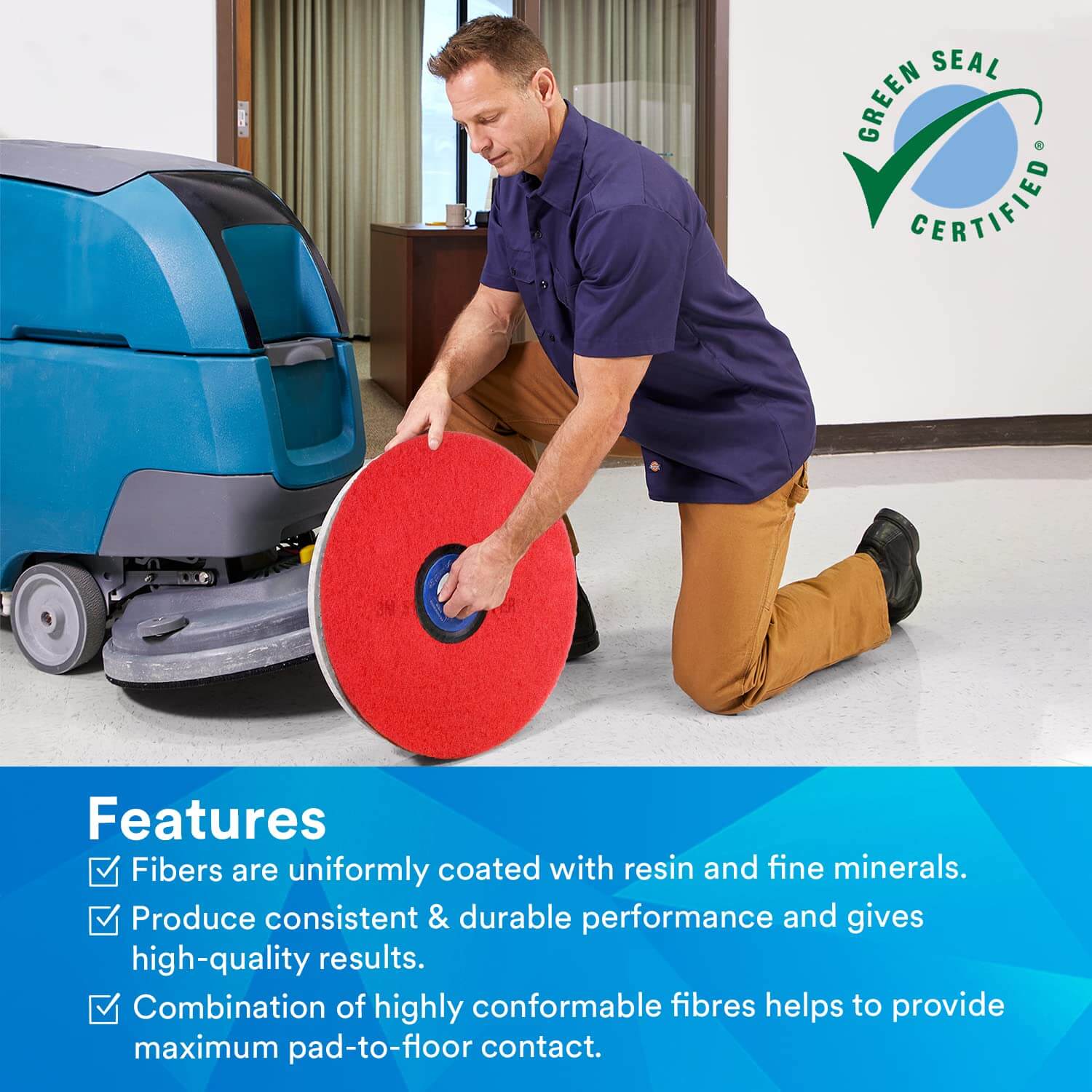 3M Black Buffer Pad 5100 17in 5 per Case 4