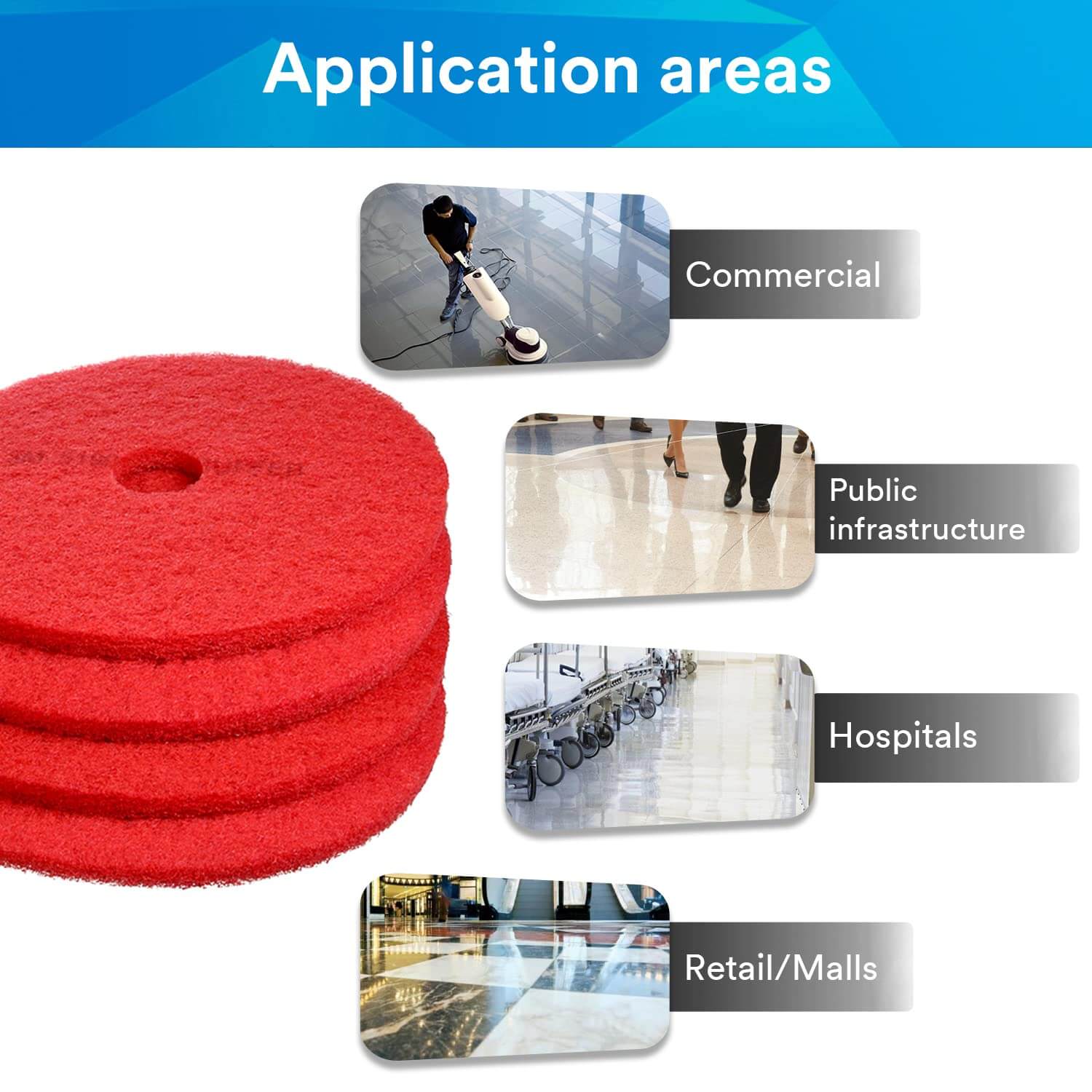 3M Black Buffer Pad 5100 17in 5 per Case 6