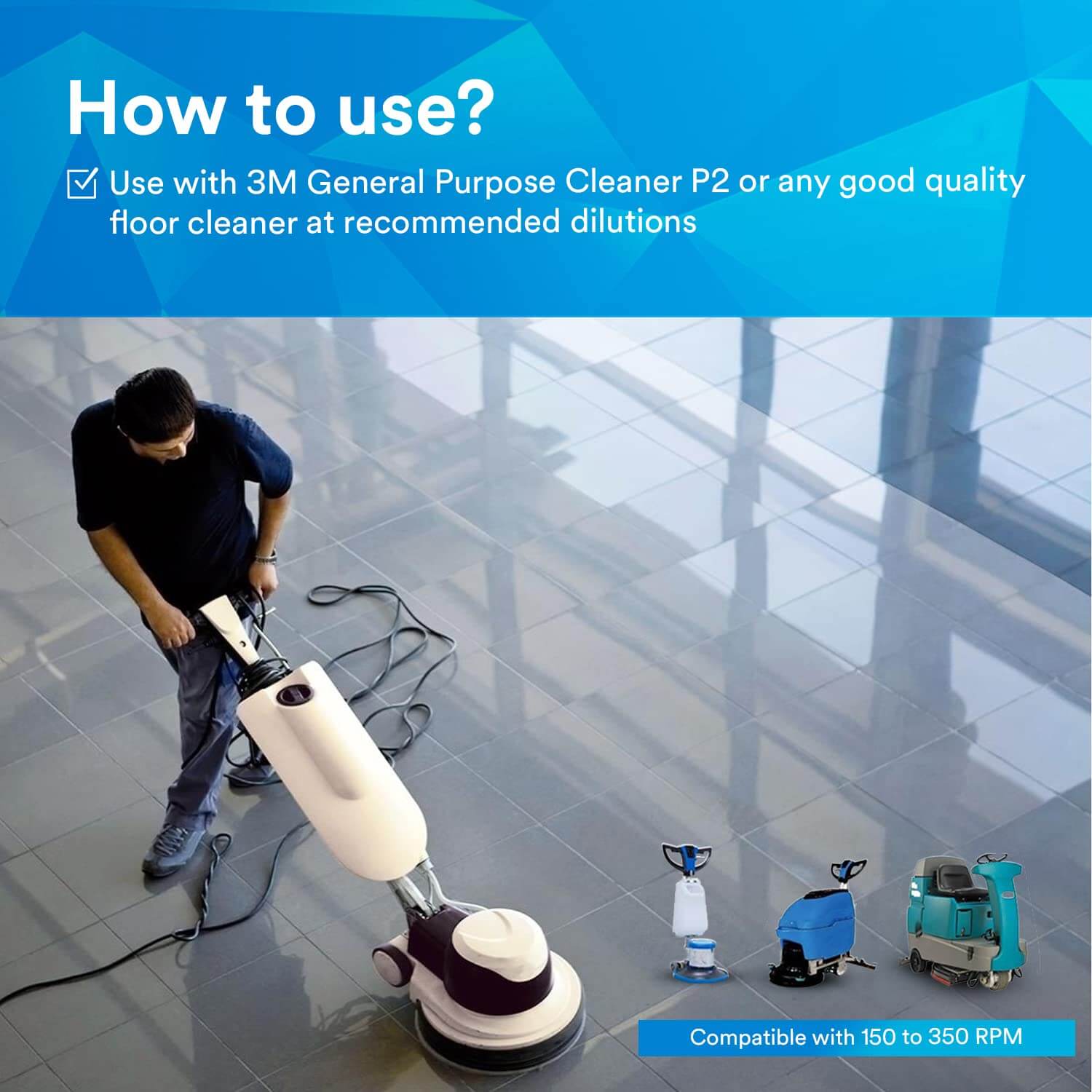 3M Black Buffer Pad 5100 17in 5 per Case 7