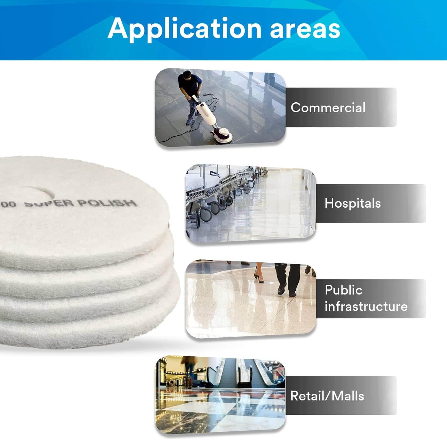 3M White Supper Polish Pad 4100 17in 5 per Case 6