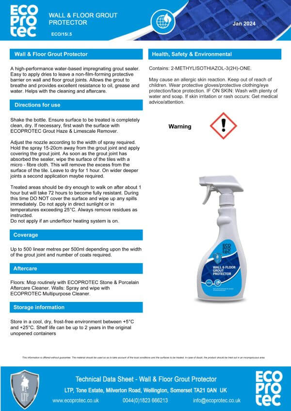 WALL FLOOR GROUT PROTECTOR 500ml tds