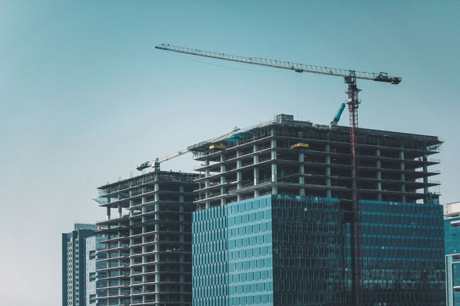 construction crane over building